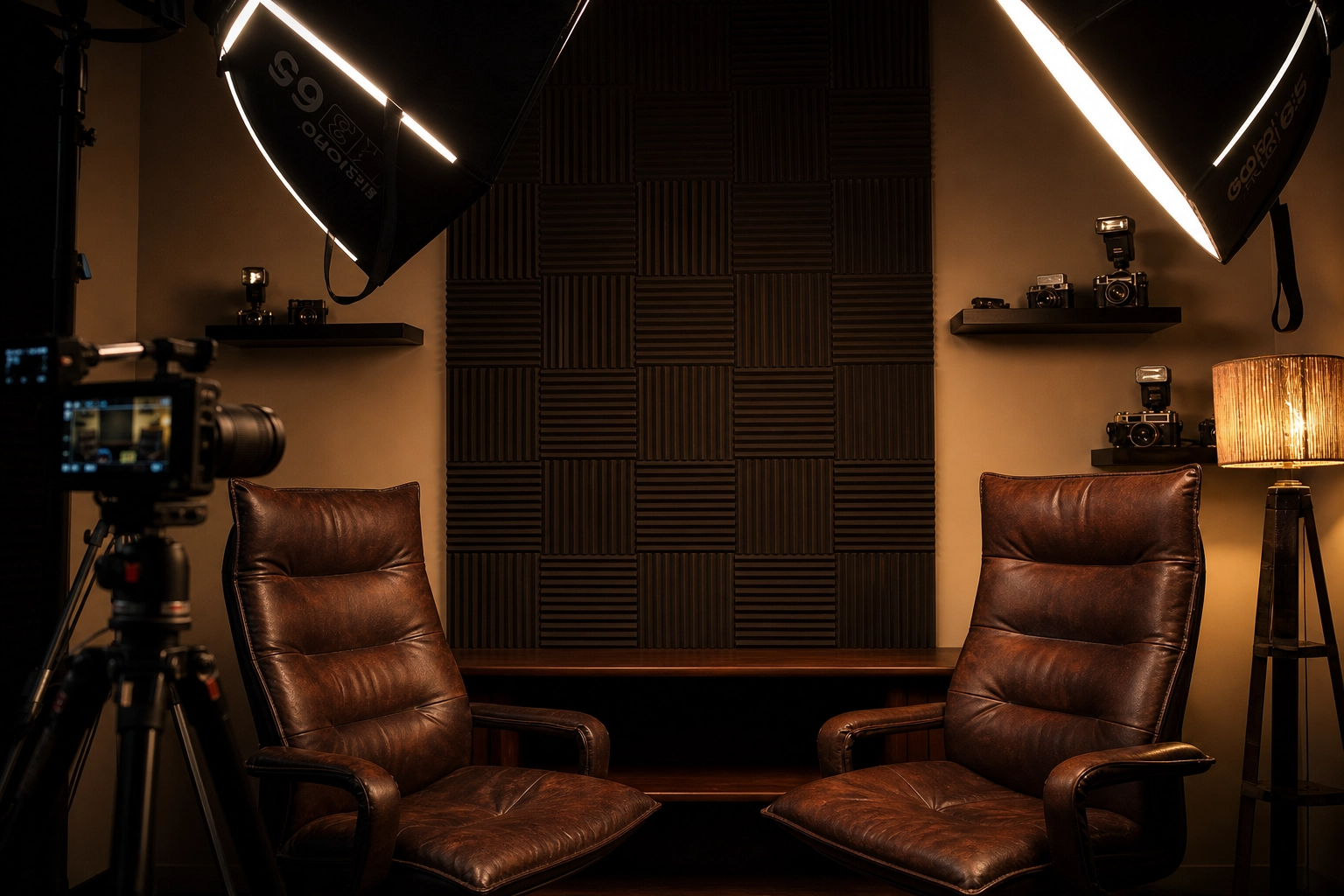 Interview and podcast recording corner